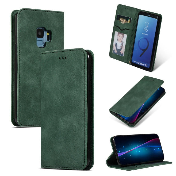 Retro Skin Feel Business Magnetic Horizontal Flip Leather Case for Samsung Galaxy S9