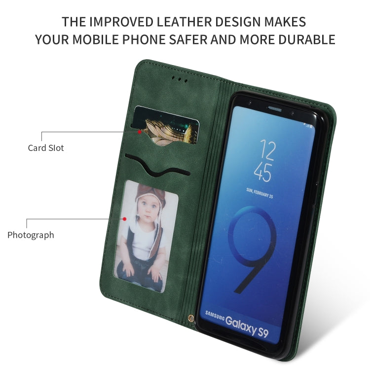 Retro Skin Feel Business Magnetic Horizontal Flip Leather Case for Samsung Galaxy S9