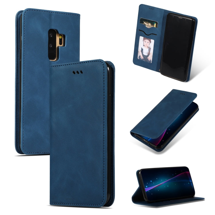 Retro Skin Feel Business Magnetic Horizontal Flip Leather Case for Samsung Galaxy S9 Plus