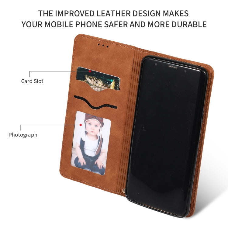 Retro Skin Feel Business Magnetic Horizontal Flip Leather Case for Samsung Galaxy S9 Plus
