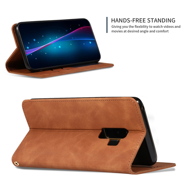 Retro Skin Feel Business Magnetic Horizontal Flip Leather Case for Samsung Galaxy S9 Plus
