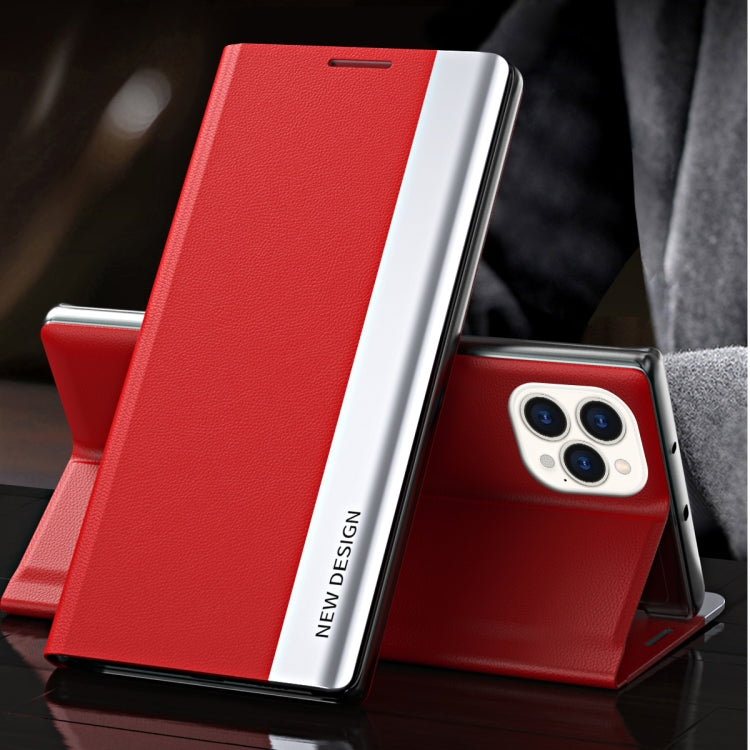 For iPhone 13 mini Side Electroplated Magnetic Ultra-Thin Horizontal Flip Leather Case with Holder