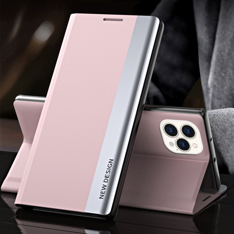 For iPhone 13 mini Side Electroplated Magnetic Ultra-Thin Horizontal Flip Leather Case with Holder