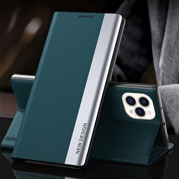 For iPhone 13 mini Side Electroplated Magnetic Ultra-Thin Horizontal Flip Leather Case with Holder