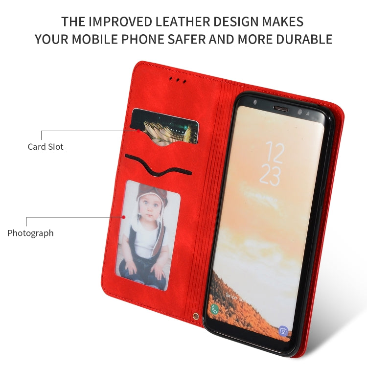 Retro Skin Feel Business Magnetic Horizontal Flip Leather Case for Galaxy S8