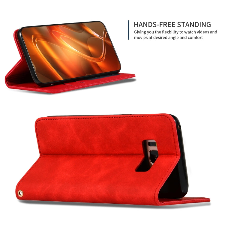 Retro Skin Feel Business Magnetic Horizontal Flip Leather Case for Galaxy S8