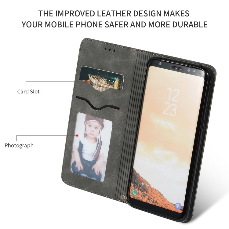 Retro Skin Feel Business Magnetic Horizontal Flip Leather Case for Galaxy S8