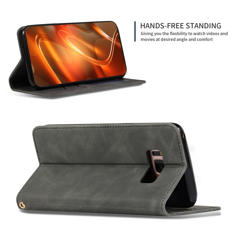 Retro Skin Feel Business Magnetic Horizontal Flip Leather Case for Galaxy S8