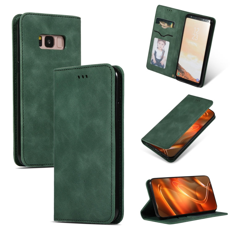 Retro Skin Feel Business Magnetic Horizontal Flip Leather Case for Galaxy S8