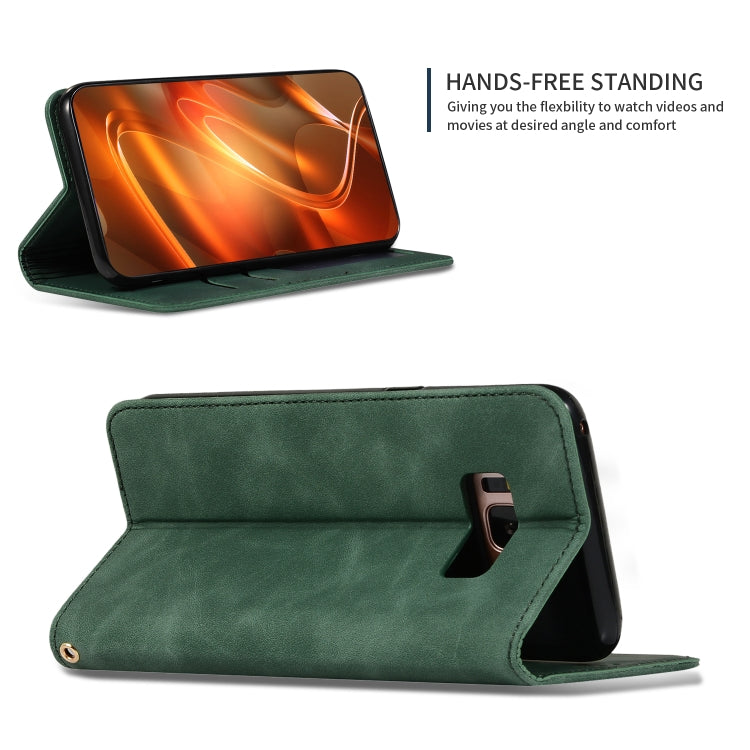 Retro Skin Feel Business Magnetic Horizontal Flip Leather Case for Galaxy S8