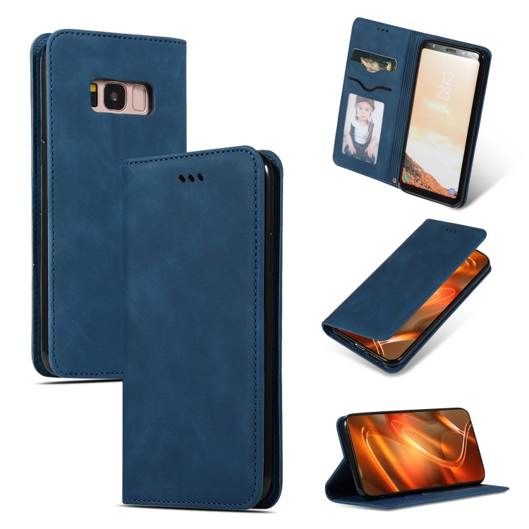 Retro Skin Feel Business Magnetic Horizontal Flip Leather Case for Galaxy S8