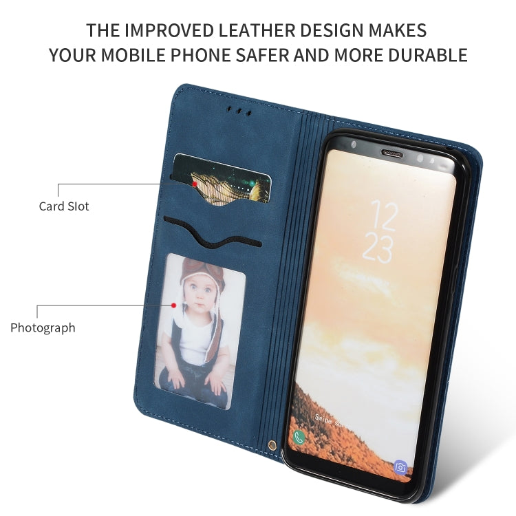 Retro Skin Feel Business Magnetic Horizontal Flip Leather Case for Galaxy S8