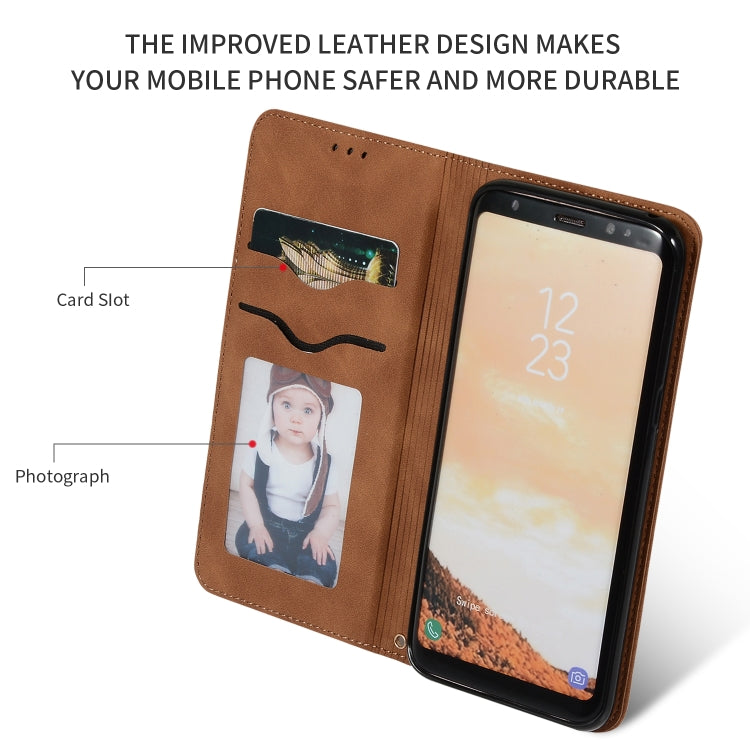 Retro Skin Feel Business Magnetic Horizontal Flip Leather Case for Galaxy S8
