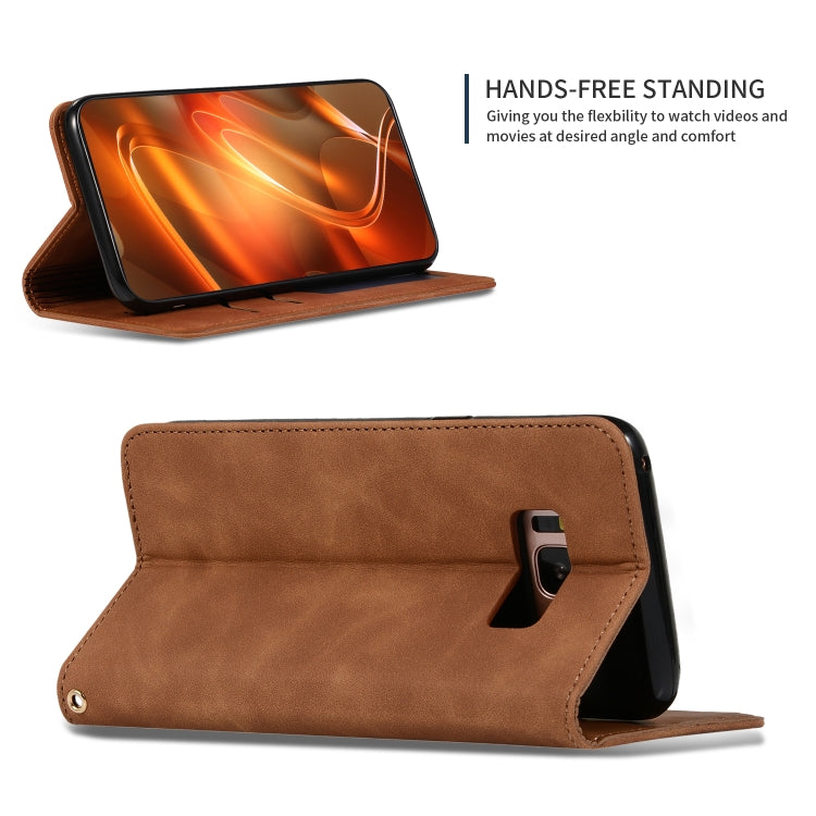 Retro Skin Feel Business Magnetic Horizontal Flip Leather Case for Galaxy S8