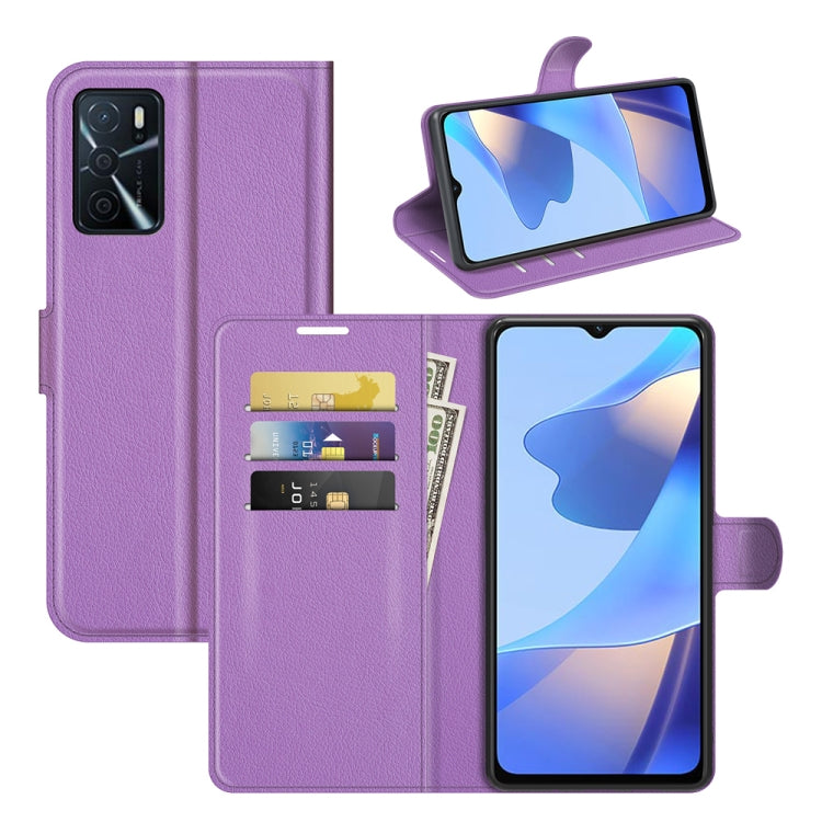 For OPPO A16 Litchi Texture Horizontal Flip Protective Case with Holder & Card Slots & Wallet
