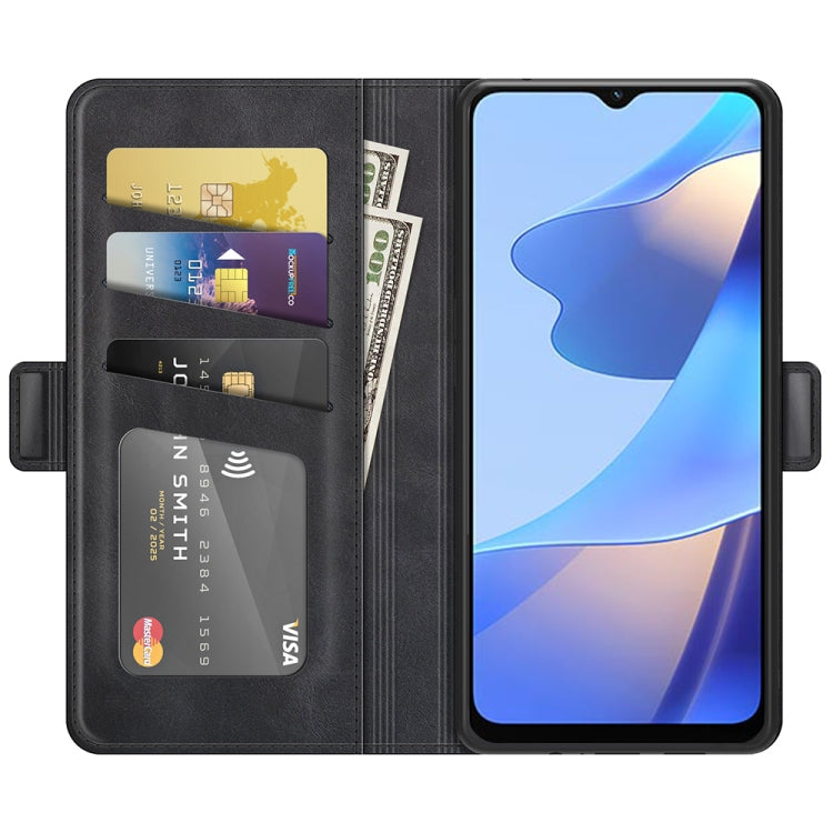 For OPPO A16 Dual-side Magnetic Buckle Horizontal Flip Leather Case with Holder & Card Slots & Wallet