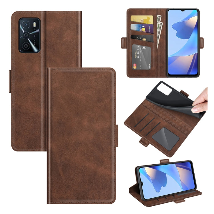For OPPO A16 Dual-side Magnetic Buckle Horizontal Flip Leather Case with Holder & Card Slots & Wallet