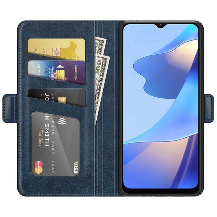 For OPPO A16 Dual-side Magnetic Buckle Horizontal Flip Leather Case with Holder & Card Slots & Wallet