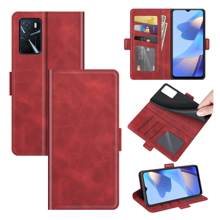 For OPPO A16 Dual-side Magnetic Buckle Horizontal Flip Leather Case with Holder & Card Slots & Wallet
