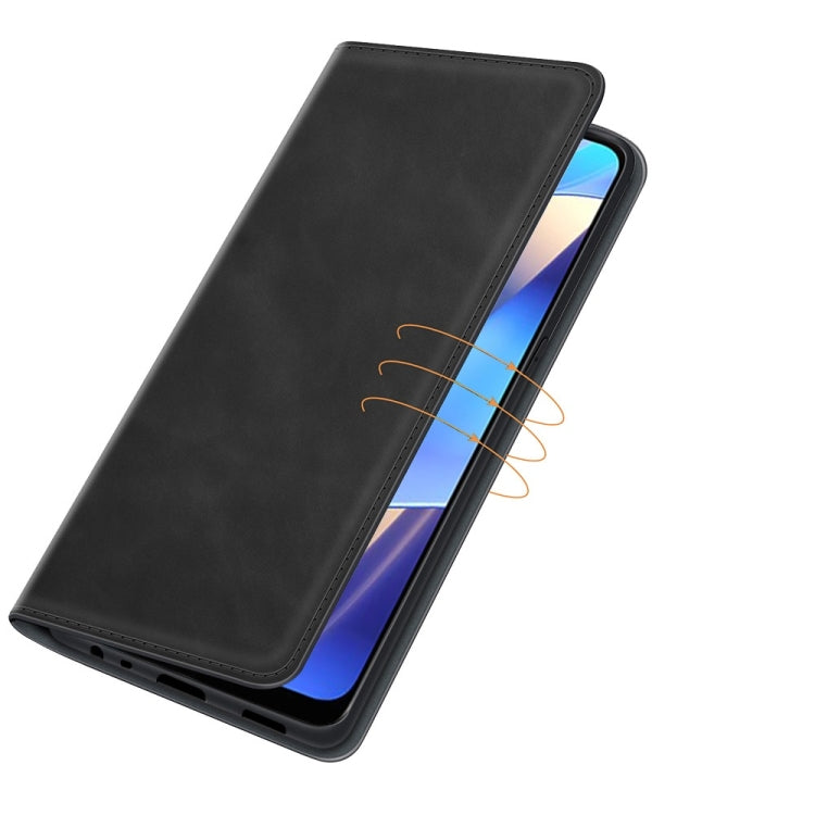 For OPPO A16 Retro-skin Business Magnetic Suction Leather Case with Holder & Card Slots & Wallet