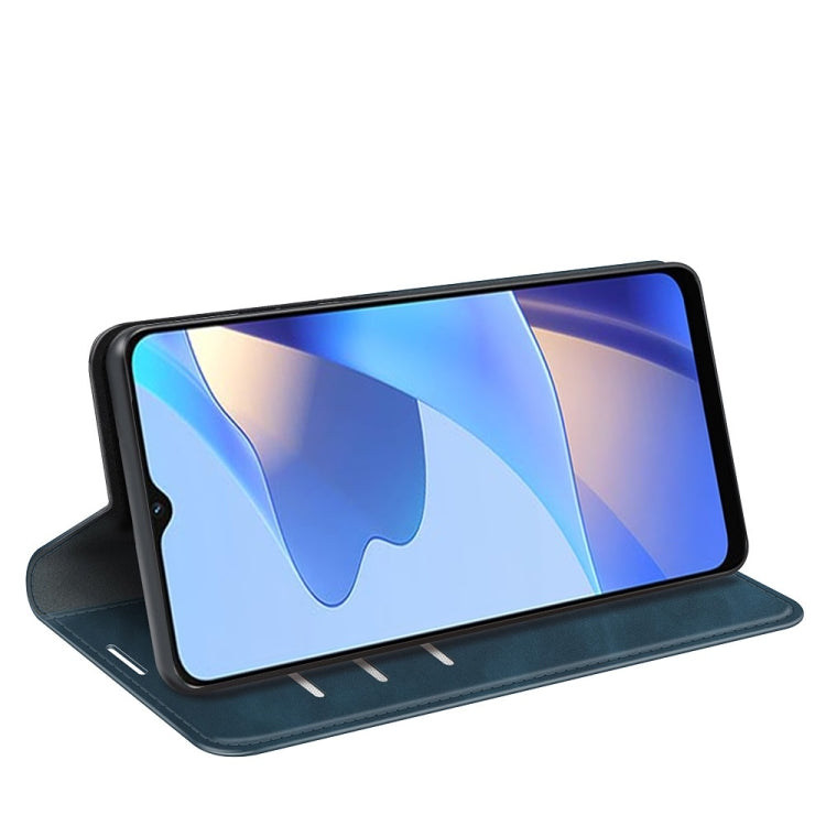For OPPO A16 Retro-skin Business Magnetic Suction Leather Case with Holder & Card Slots & Wallet