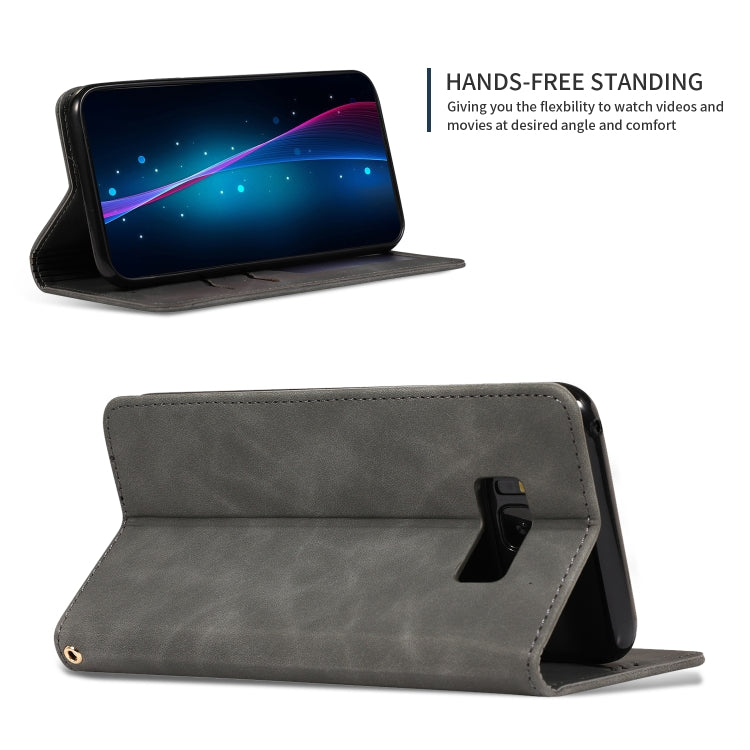 Retro Skin Feel Business Magnetic Horizontal Flip Leather Case for Galaxy S8+