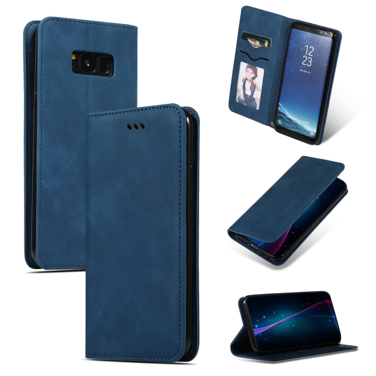 Retro Skin Feel Business Magnetic Horizontal Flip Leather Case for Galaxy S8+