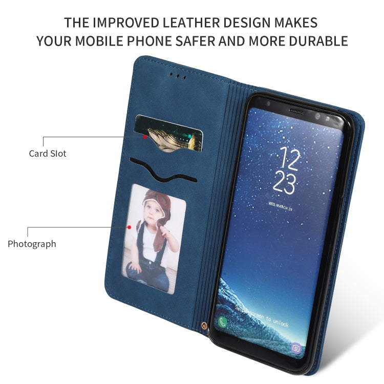 Retro Skin Feel Business Magnetic Horizontal Flip Leather Case for Galaxy S8+