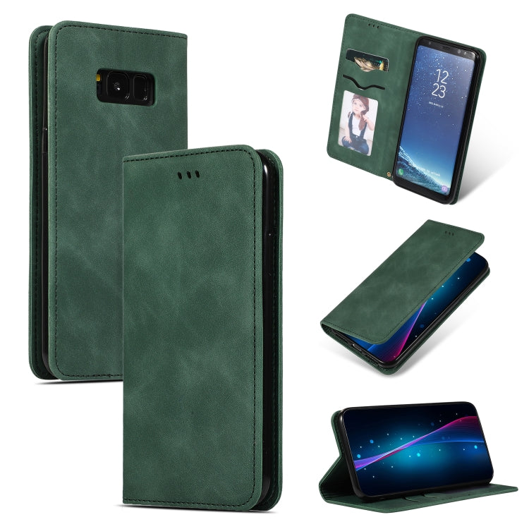 Retro Skin Feel Business Magnetic Horizontal Flip Leather Case for Galaxy S8+