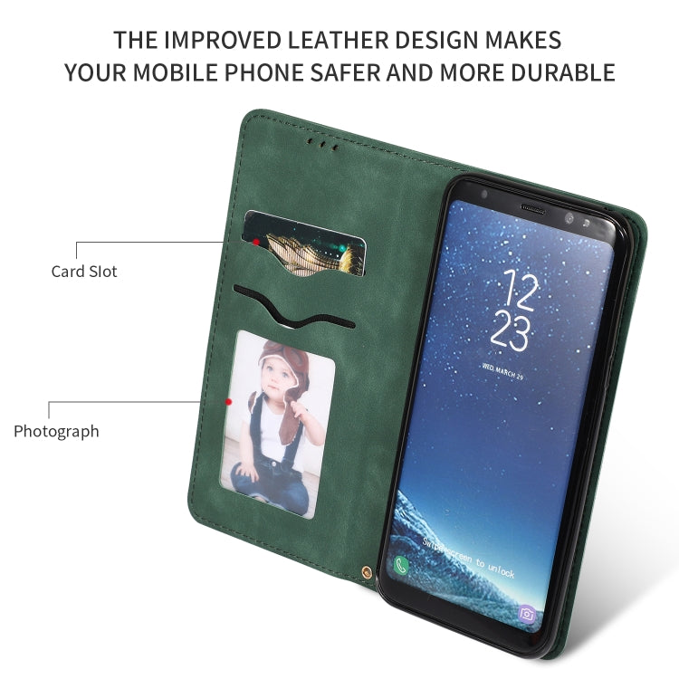 Retro Skin Feel Business Magnetic Horizontal Flip Leather Case for Galaxy S8+