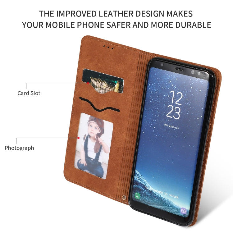 Retro Skin Feel Business Magnetic Horizontal Flip Leather Case for Galaxy S8+