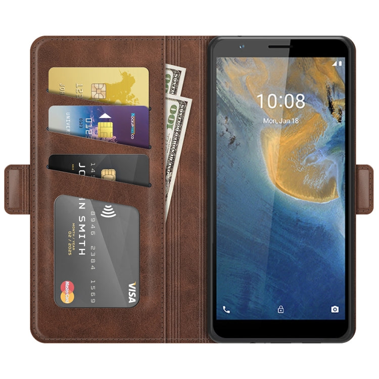 For ZTE Blade A31 Dual-side Magnetic Buckle Horizontal Flip Leather Case with Holder & Card Slots & Wallet