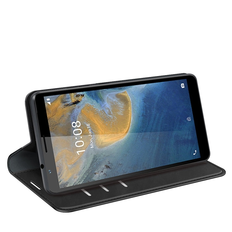 For ZTE Blade A31 Retro-skin Business Magnetic Suction Leather Case with Holder & Card Slots & Wallet
