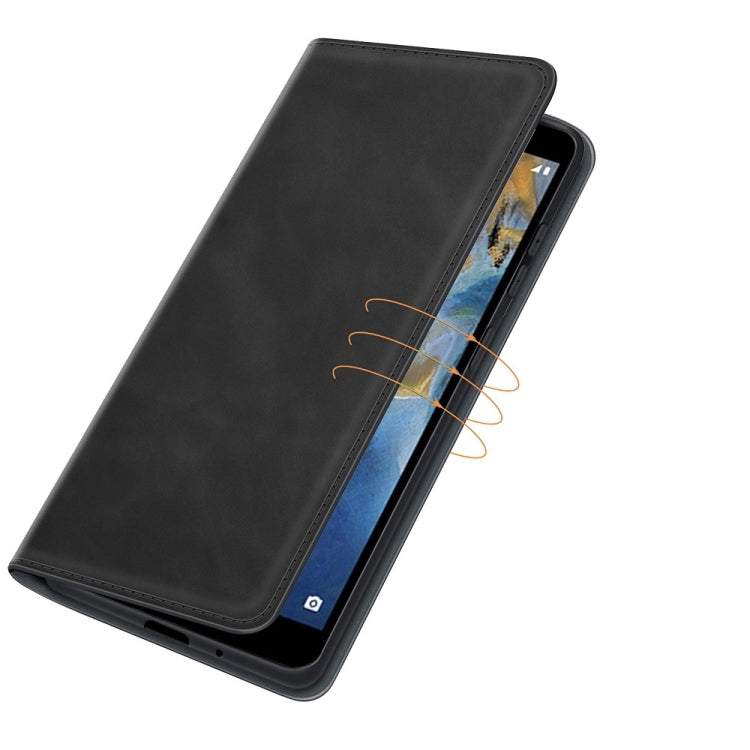 For ZTE Blade A31 Retro-skin Business Magnetic Suction Leather Case with Holder & Card Slots & Wallet