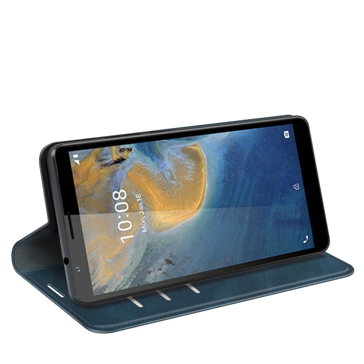 For ZTE Blade A31 Retro-skin Business Magnetic Suction Leather Case with Holder & Card Slots & Wallet