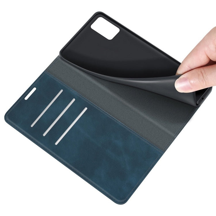 For ZTE Blade A31 Retro-skin Business Magnetic Suction Leather Case with Holder & Card Slots & Wallet