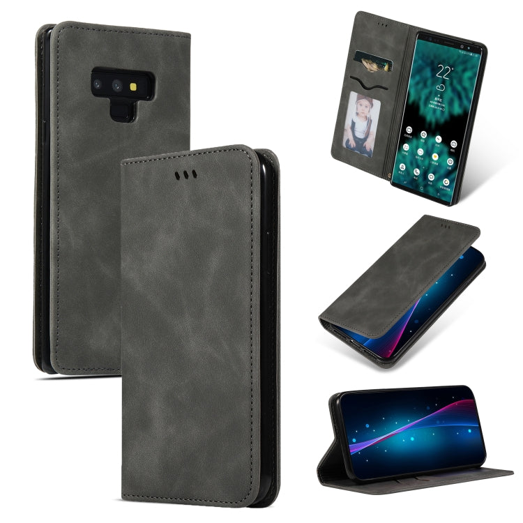 Retro Skin Feel Business Magnetic Horizontal Flip Leather Case for Galaxy Note 9