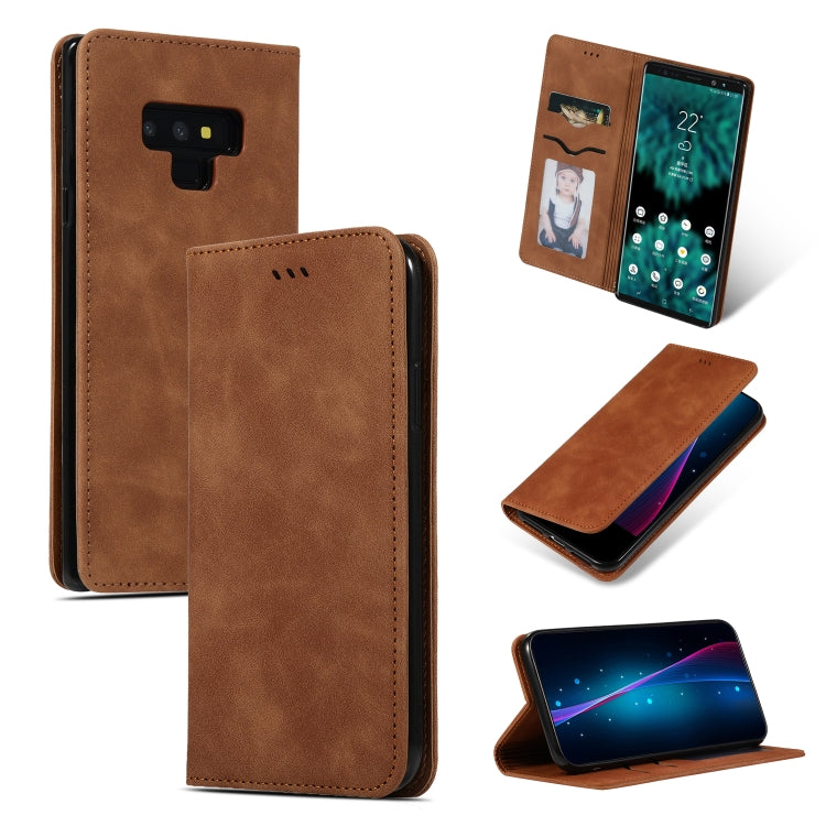 Retro Skin Feel Business Magnetic Horizontal Flip Leather Case for Galaxy Note 9