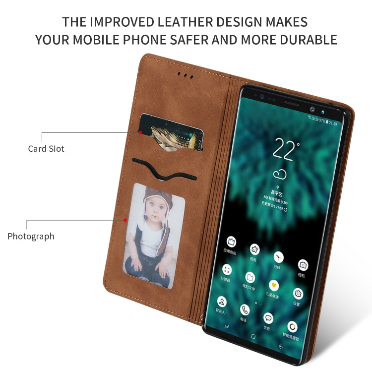 Retro Skin Feel Business Magnetic Horizontal Flip Leather Case for Galaxy Note 9