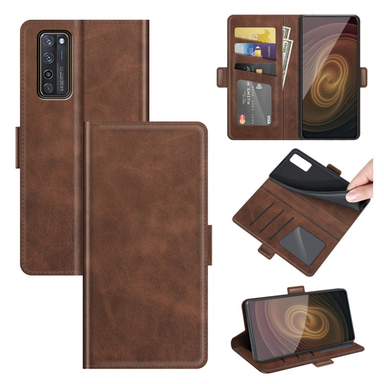 For ZTE Axon 20 5G Dual-side Magnetic Buckle Horizontal Flip Leather Case with Holder & Card Slots & Wallet