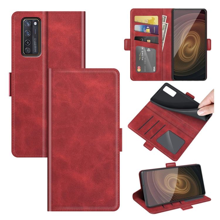 For ZTE Axon 20 5G Dual-side Magnetic Buckle Horizontal Flip Leather Case with Holder & Card Slots & Wallet