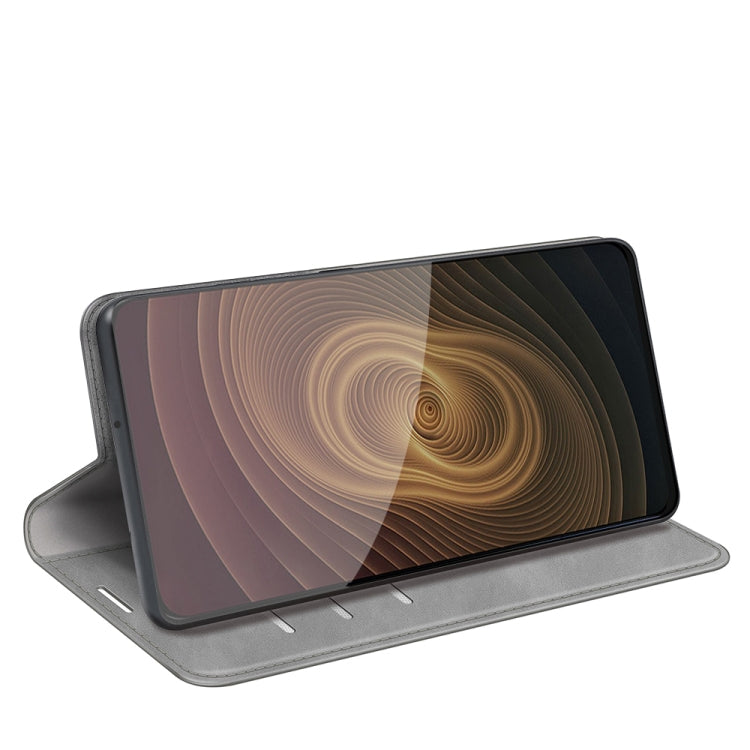 For ZTE Axon 20 5G Retro-skin Business Magnetic Suction Leather Case with Holder & Card Slots & Wallet