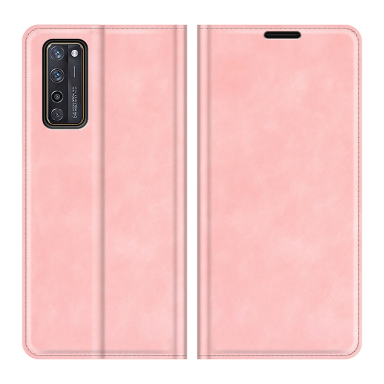 For ZTE Axon 20 5G Retro-skin Business Magnetic Suction Leather Case with Holder & Card Slots & Wallet