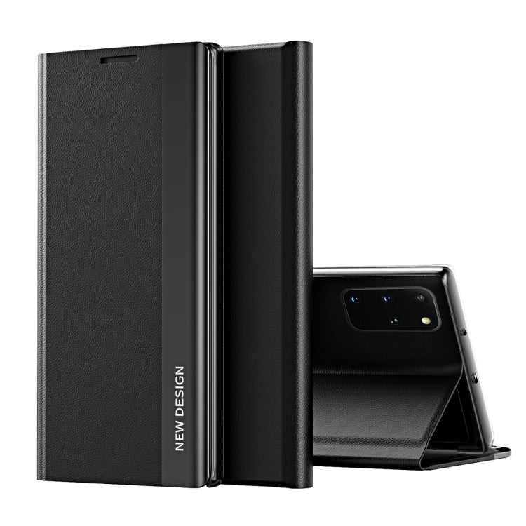 For Samsung Galaxy S20 Side Electroplated Magnetic Ultra-Thin Horizontal Flip Leather Case with Holder