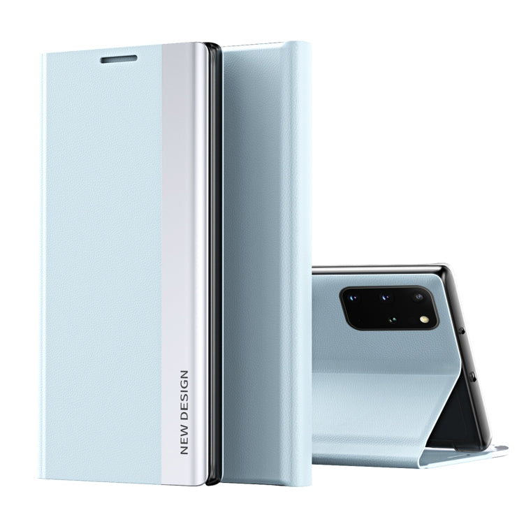 For Samsung Galaxy Note20 Side Electroplated Magnetic Ultra-Thin Horizontal Flip Leather Case with Holder