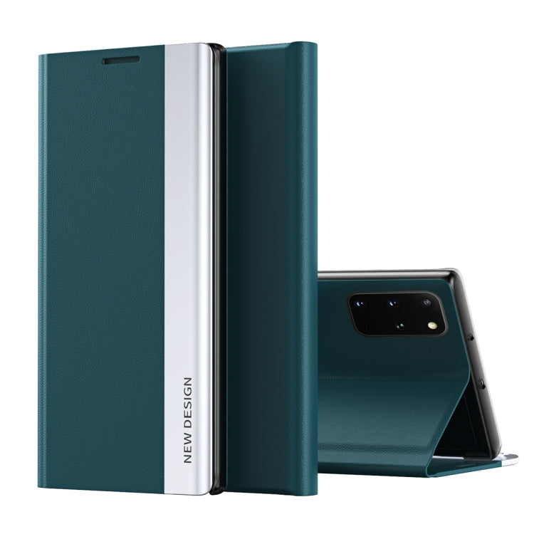For Samsung Galaxy A71 5G Side Electroplated Magnetic Ultra-Thin Horizontal Flip Leather Case with Holder