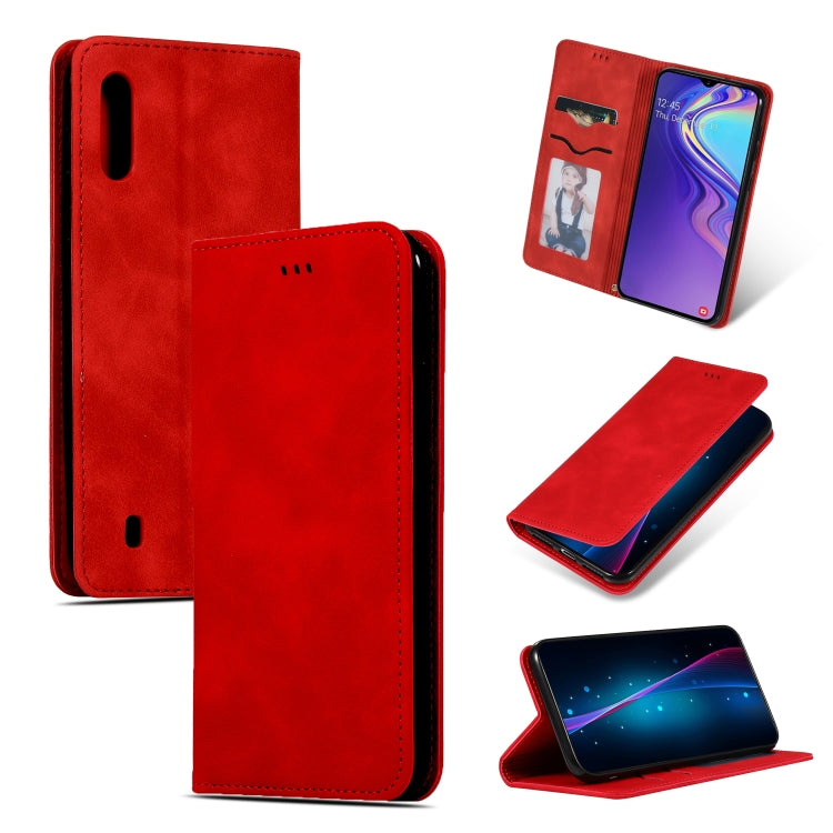 Retro Skin Feel Business Magnetic Horizontal Flip Leather Case for Galaxy M10