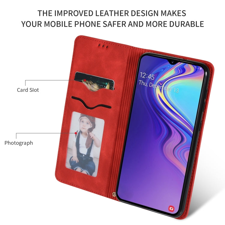 Retro Skin Feel Business Magnetic Horizontal Flip Leather Case for Galaxy M10