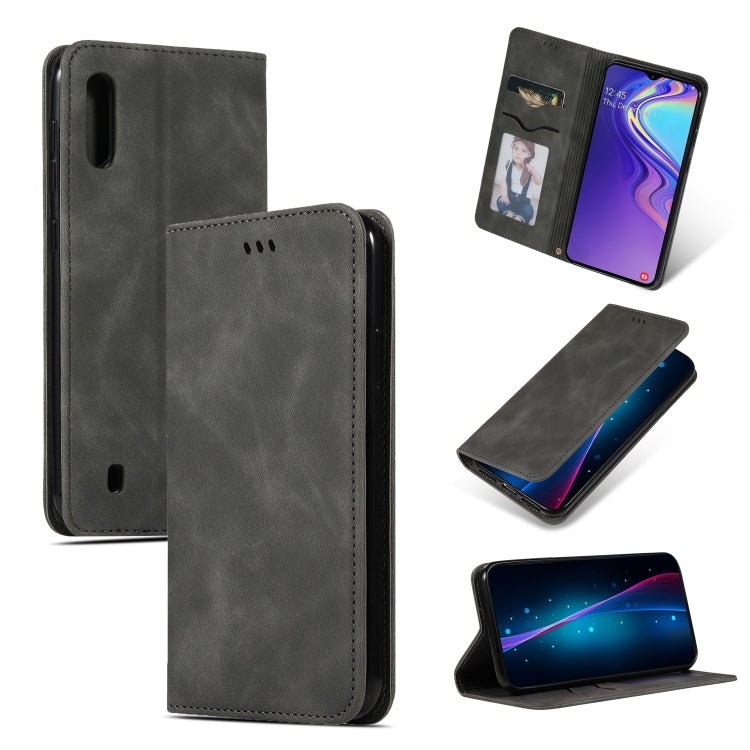 Retro Skin Feel Business Magnetic Horizontal Flip Leather Case for Galaxy M10