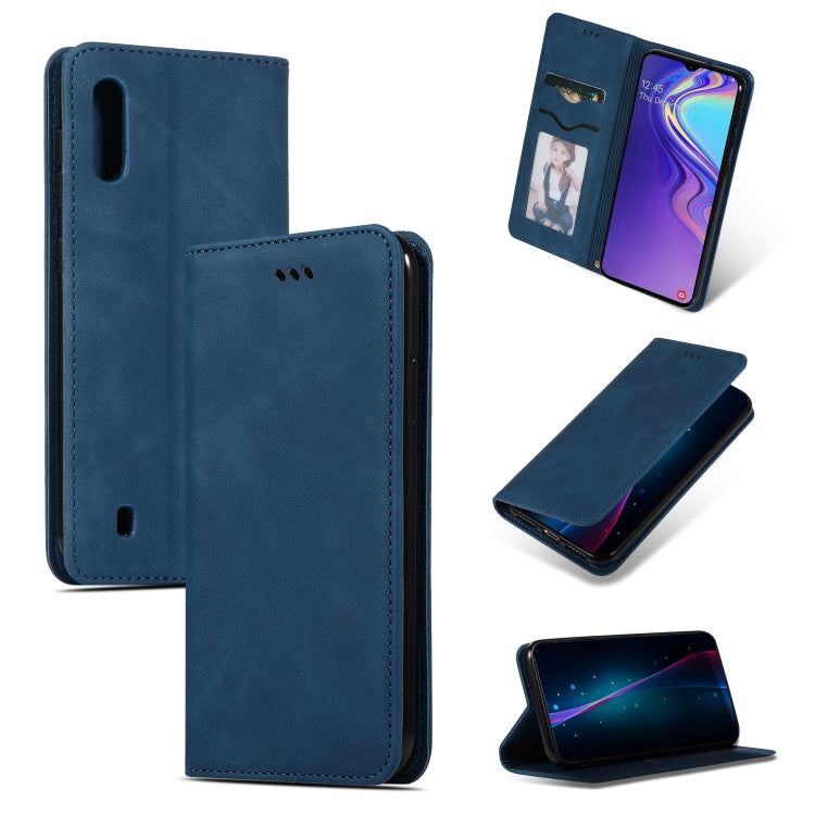 Retro Skin Feel Business Magnetic Horizontal Flip Leather Case for Galaxy M10